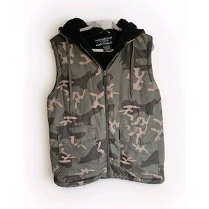 Courage Clothing Womens Large Puffer Vest Camo Camouflage Sleeveless Jacket Coat